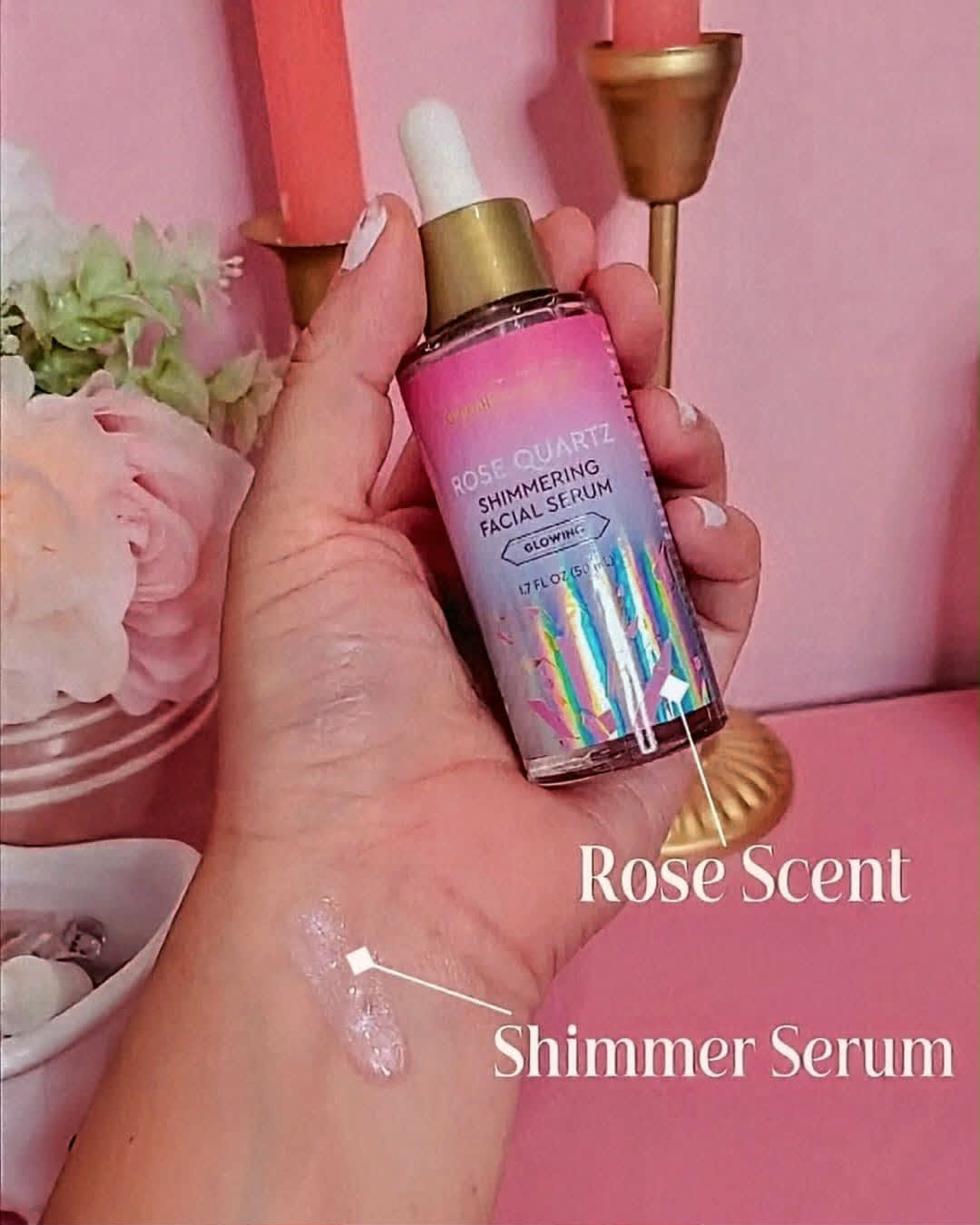 Beauty Rose Quartz Shimmering Facial Serum, Glowing